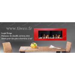 Ethanol wall fireplace 16/9 red lacquered