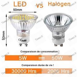 Lamp GU10 5W 60 Led 6000K