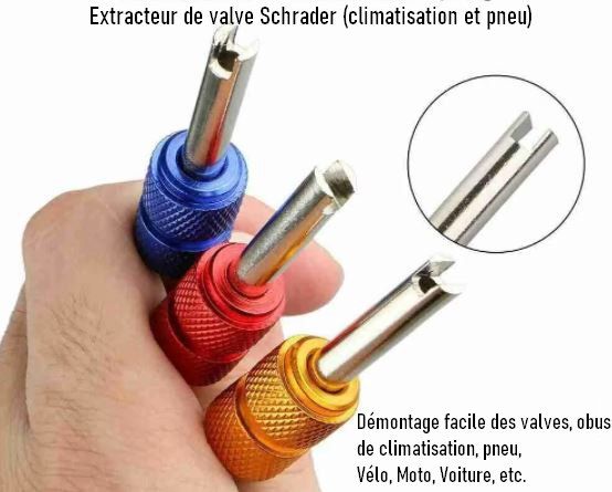 Démonte obus de valve - Tournevis pour noyau valve Schrader