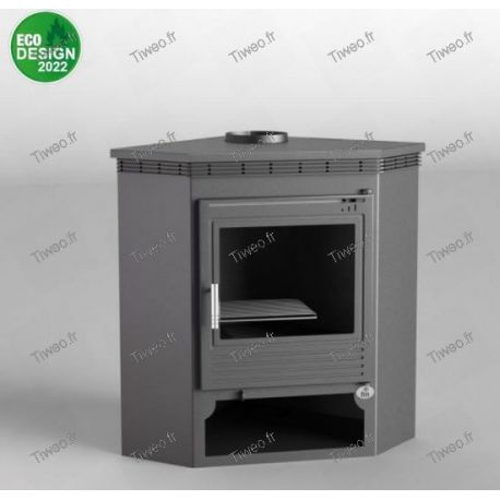 Poêle à bois d'angle de 10kW double combustion Ecodesign 2022